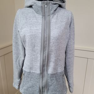 Athleta Heather Grey zip up athletic hoodie size Medium
